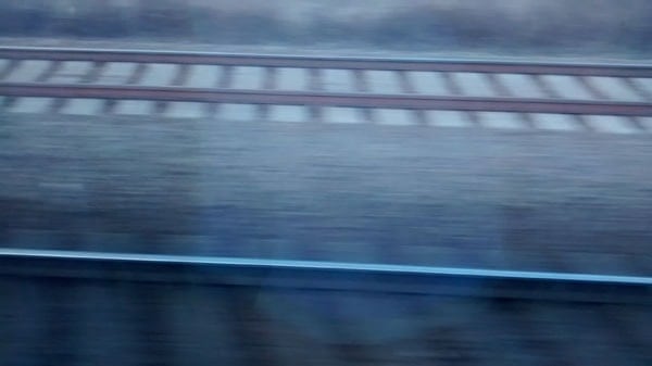 Blurred photo of train tracks