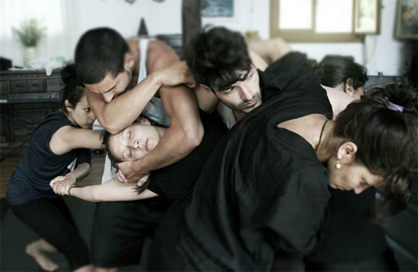 Photography in dance of intertwined people